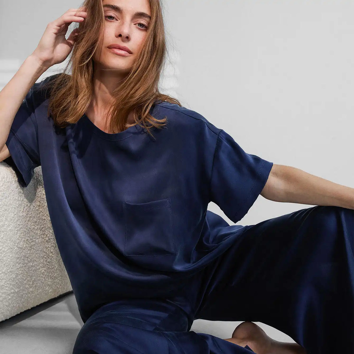 Washable Silk Tee Pant Set