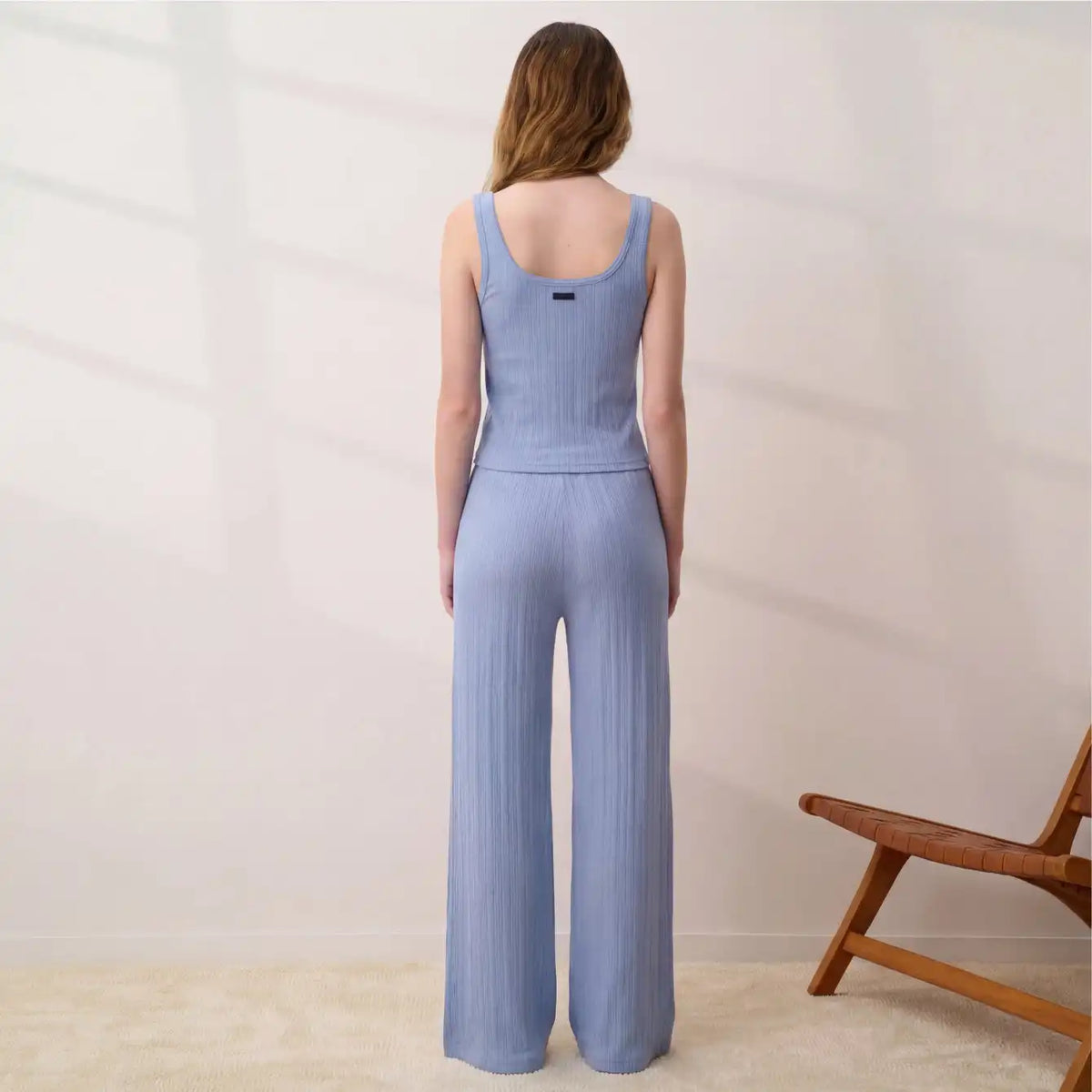 Pointelle Wide Leg Pant