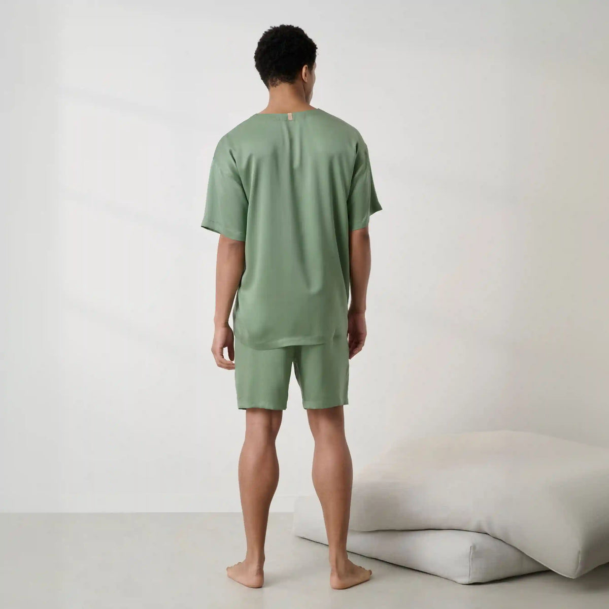 Men's Washable Silk Short Set