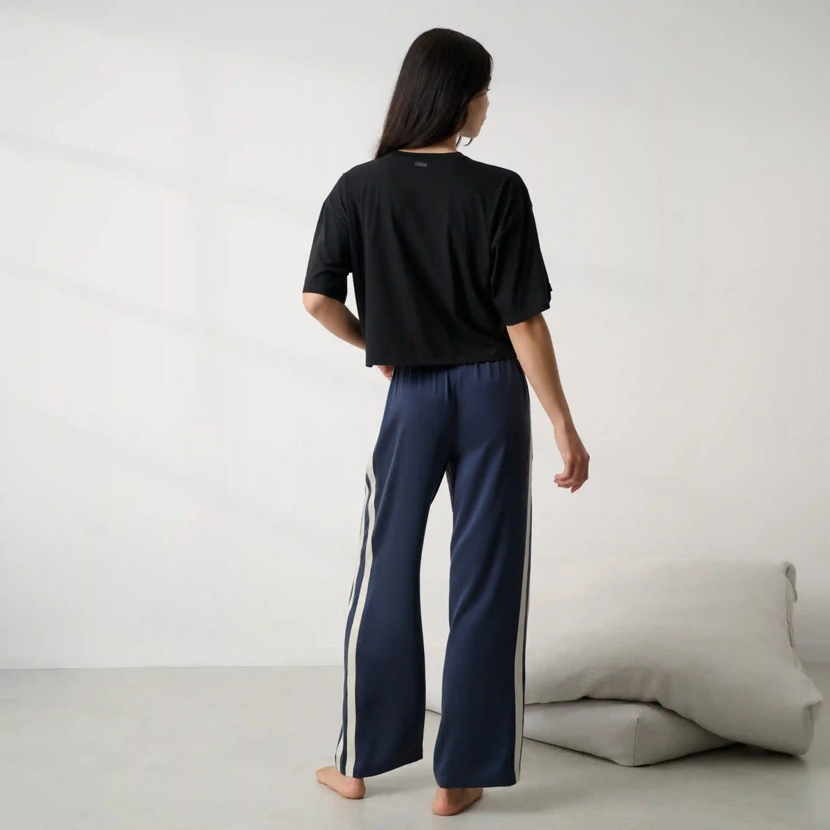 Washable Silk Side Stripe Pant