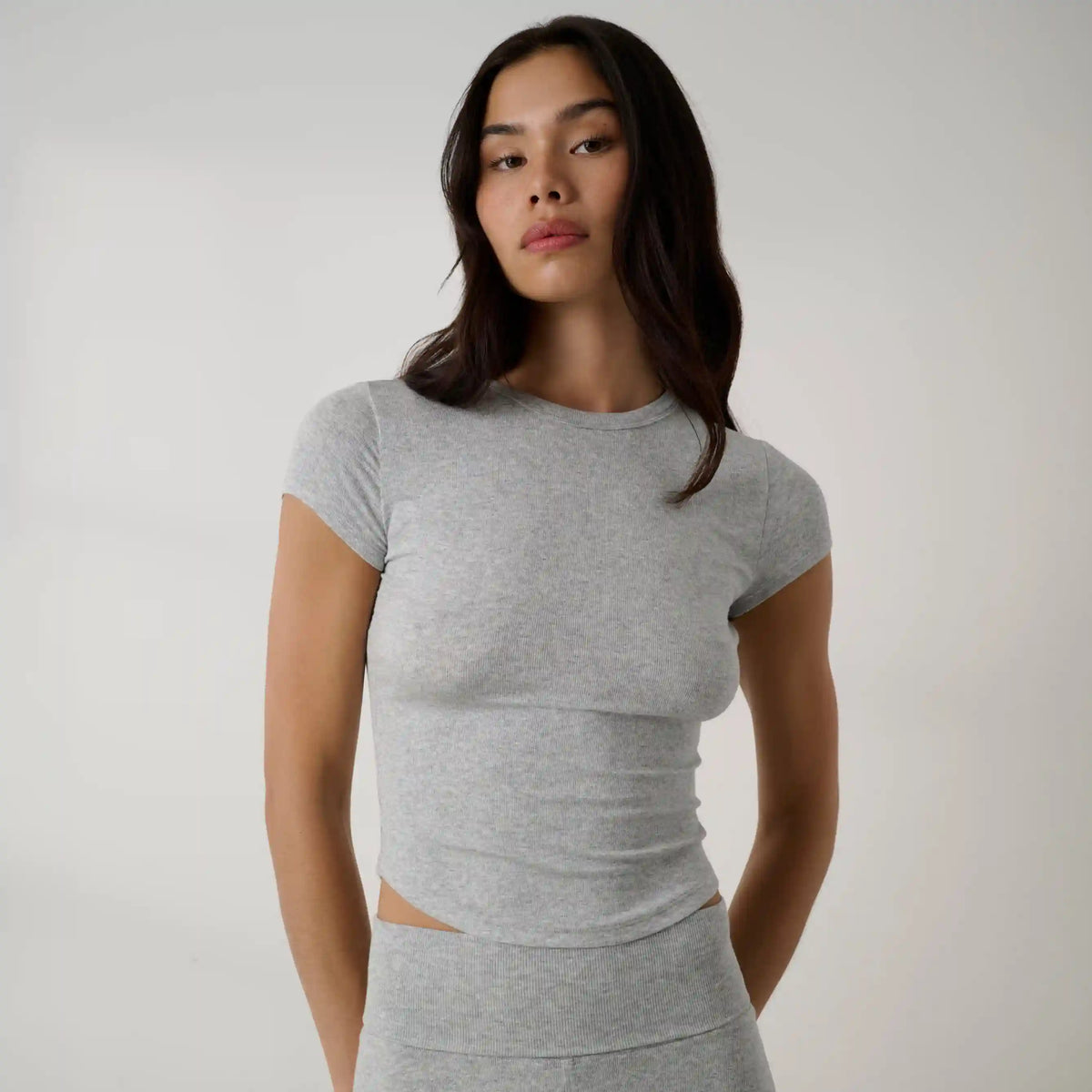 Soft Modal Rib Curved Hem Tee